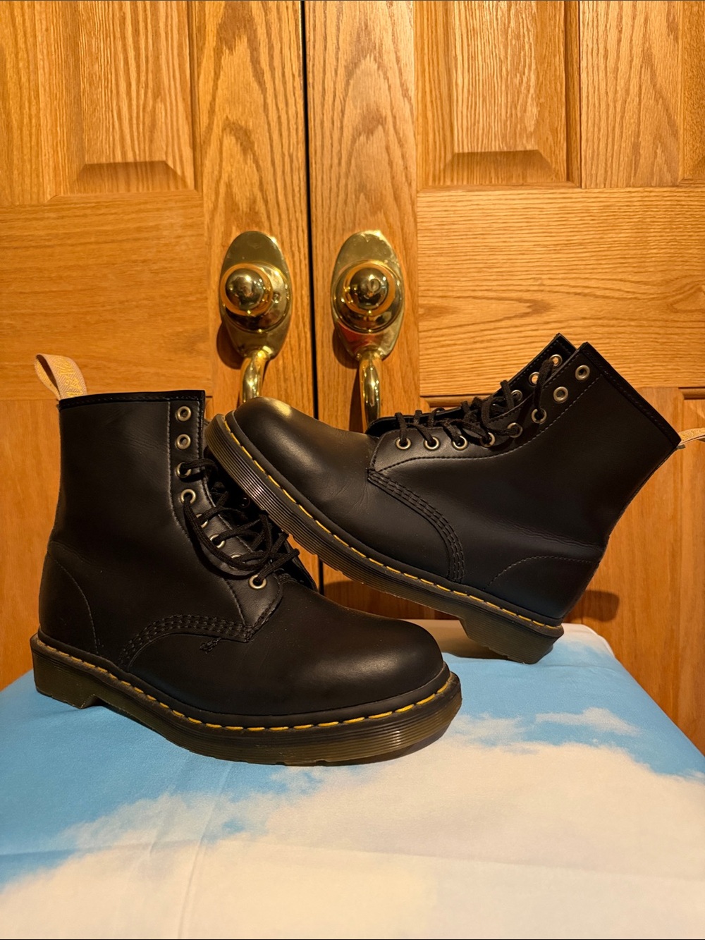 Dr.Marten’s Black Vegan Leather Lace-Up Men's Combat Boots